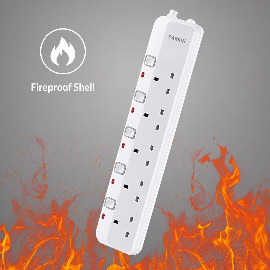 PARTH 3025 3M 5 Socket White Extension Lead image 5