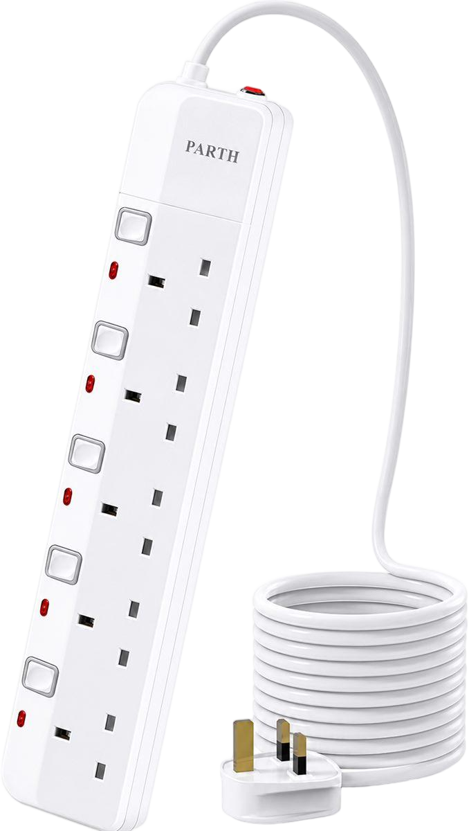 3025 3M / 5 Way White Extension Lead